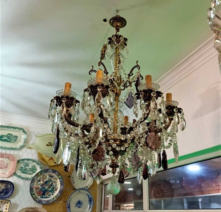 Lustre Bronze 8 Lâmpadas