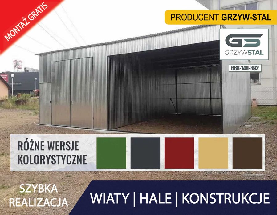 Garaż Blaszany , Hala Blaszana , Magazyn Blaszany ,Blaszak - GRZYWSTAL
