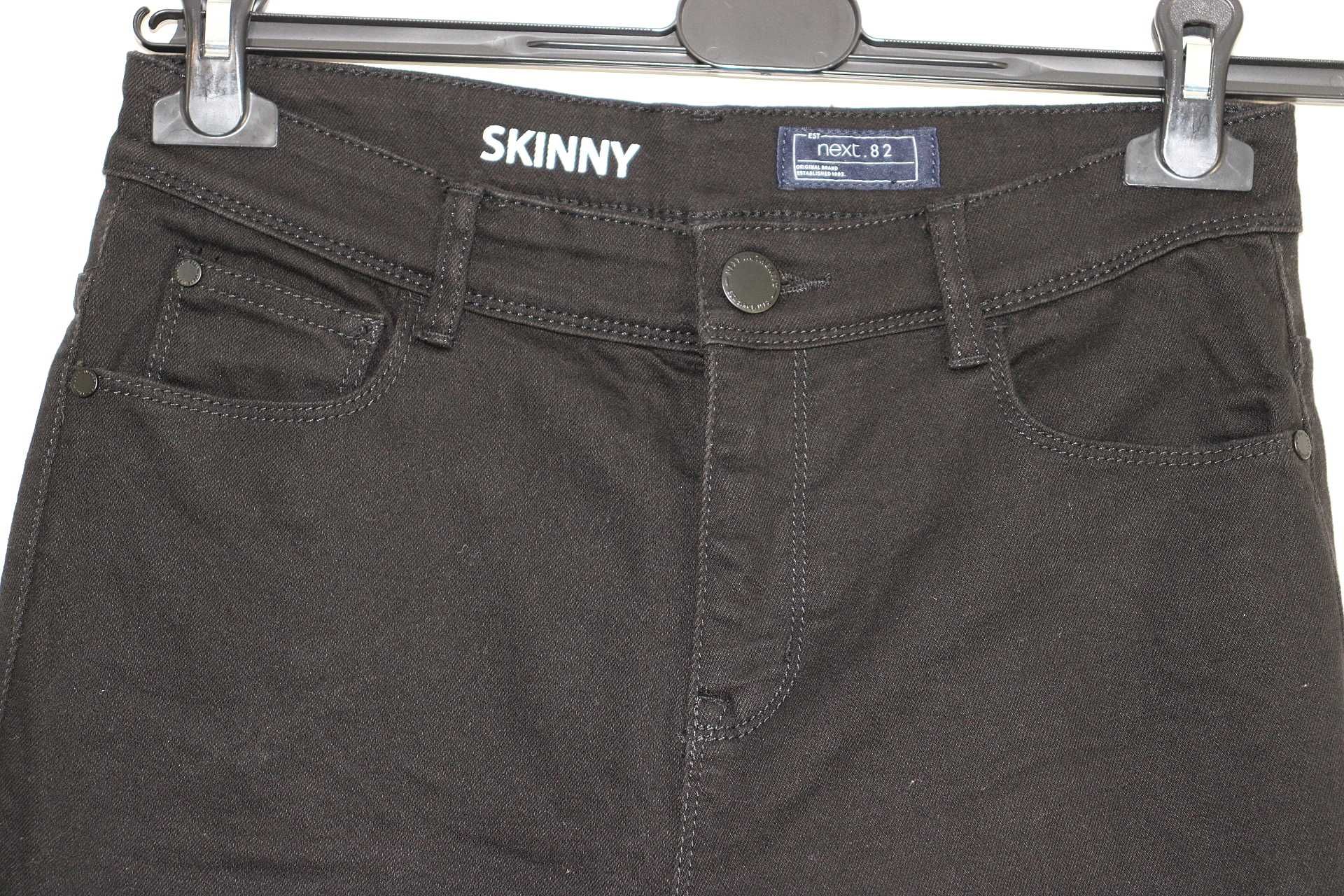 n3 Next skinny dziewczęce czarne jeansowe spodnie 158