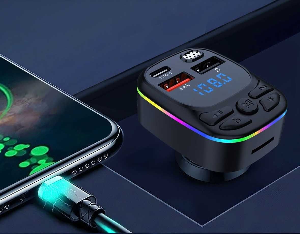 Transmiter audio FM MP3 BT szybka ładowarka 3.4A USB