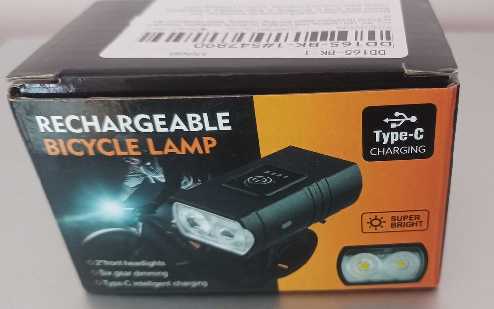 Lampka rowerowa przednia. USB. NOWA.