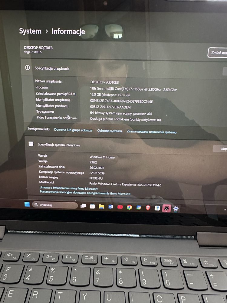 Laptop LENOVO YOGA 7 slim360 | Dotykowy ekran | procesor intel core I7