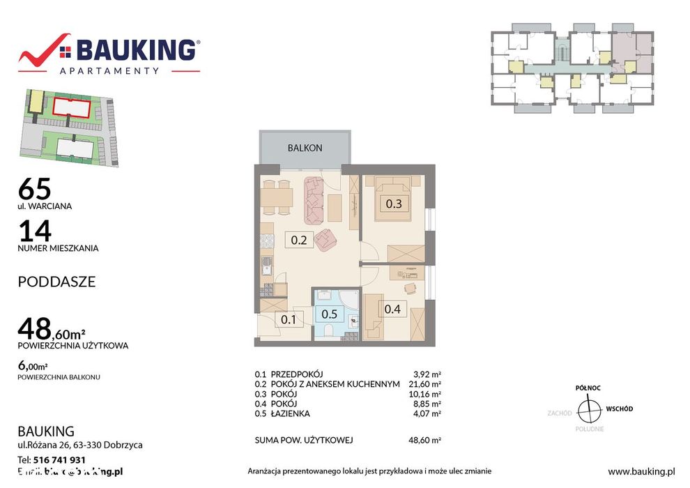 Jarocin Apartament 48 m2 - Przy lesie - BAUKING