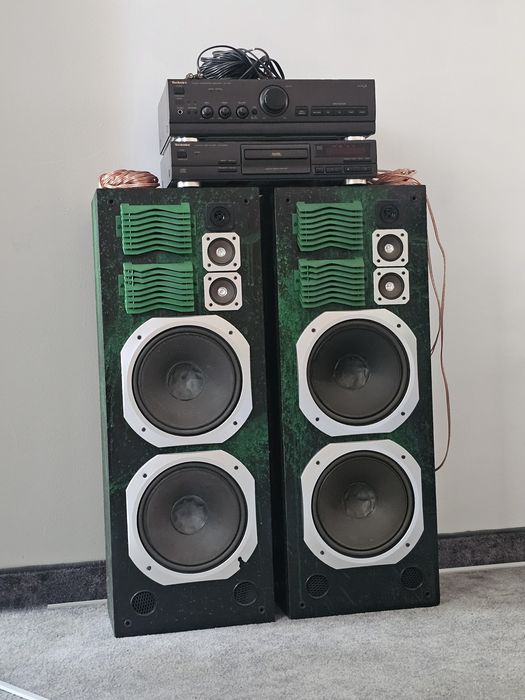 Wzmacniacz Technics SU-V500 + Kolumny Q5000 + Odtwarzacz + Okablowanie