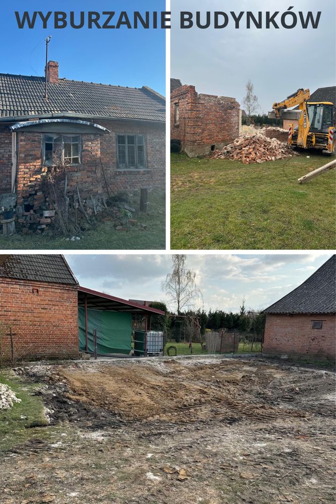 Usługi koparko-ładowarka, wyburzenia i rozbiórka budynków