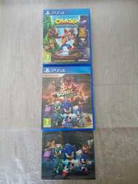 Crash Bandicoot 3 jogos, Sonic forces bonus edition, PS4 PlayStation 4