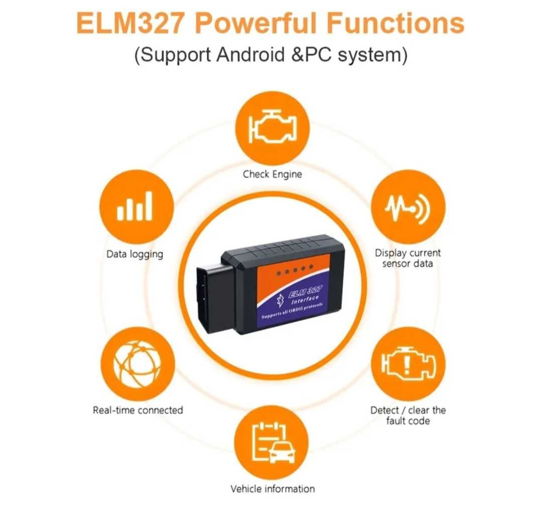 OBD2 obd II bluetooth diagnostyka elm 327