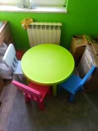 Zestaw stolik+ trzy krzesełka  MAMUT IKEA