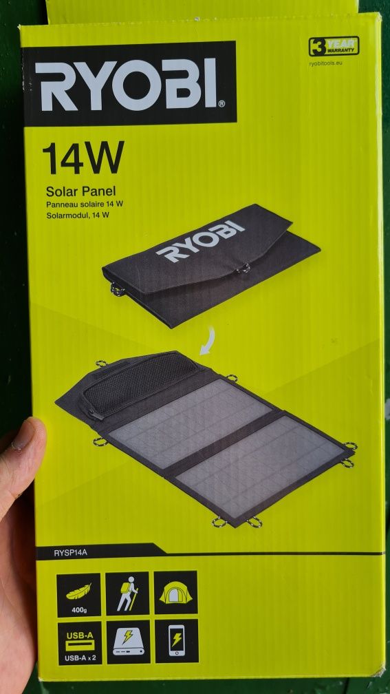 Портативная складная солнечная панель Ryobi. Лучшая цена!