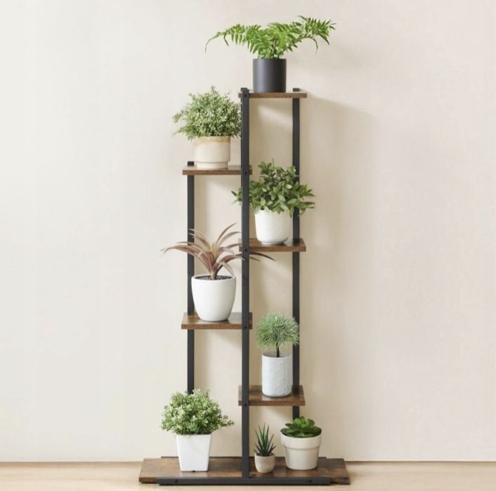 Dużyw kwietnik metalowy stojący Loft Półki na kwiaty regał