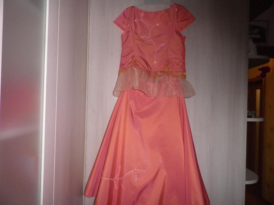 Персиковый нарядный комплект рост 128-134