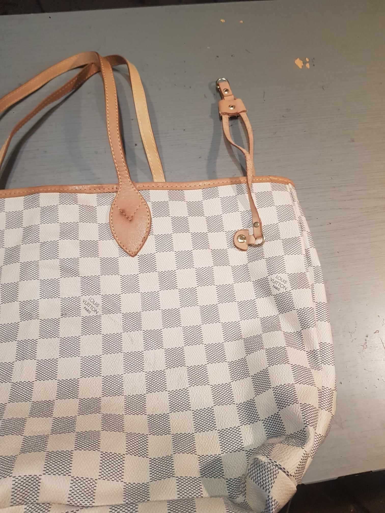 Torebka damska Louis Vuitton Neverfull MM Damier Azur róż