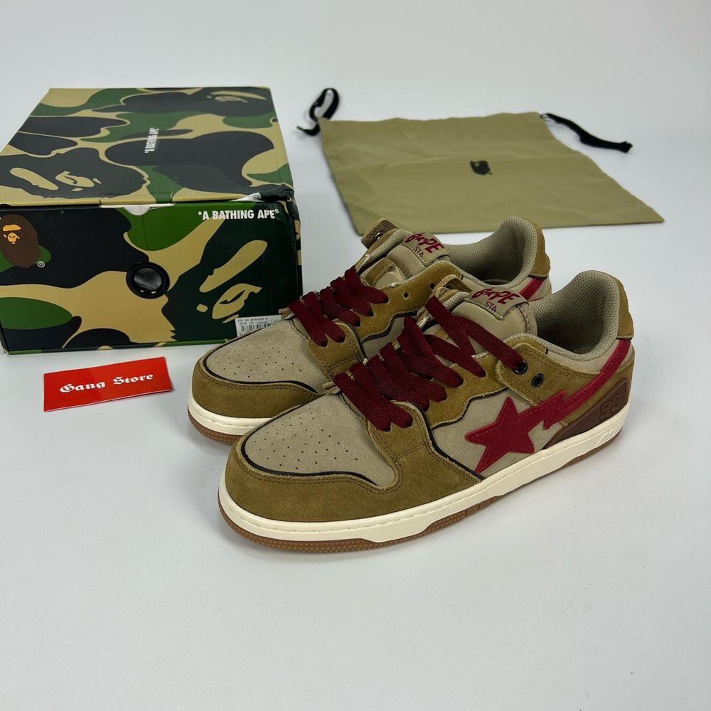 Кросівки BAPE STA Sk8 low Brown / Red