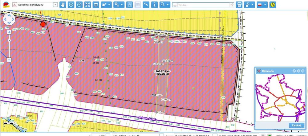 Działka Gliwice Ostropa obok A4 - 4,34 HA - 5 UPC 1,2 HA + rola