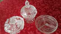 Boleiras vidro / cristal darques + prato aperitivos  -15 euros Total