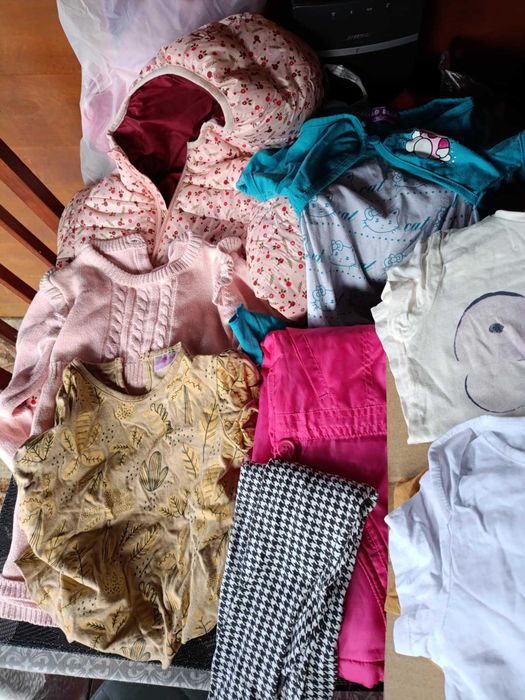 Mega paka ubranek dla dziewczynki 56–92, łóżeczko gratis!!!