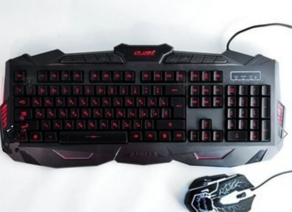 Клавиатура с мышкой игровая с подсветкой клавиш проводная для компьюте