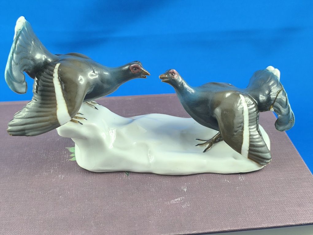 Głuszce Pfeffer Gotha 1900-34r #ptak #porcelana #ozdoba #dekoracja