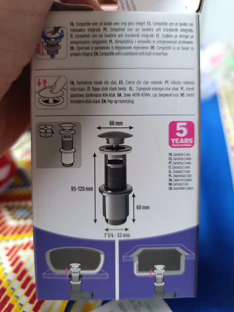 Korek Klik Klak z przelewem
