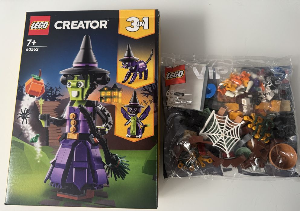 Lego na Halloween zestawy 40562 (Czarownica) i 40608 (halloween fun)