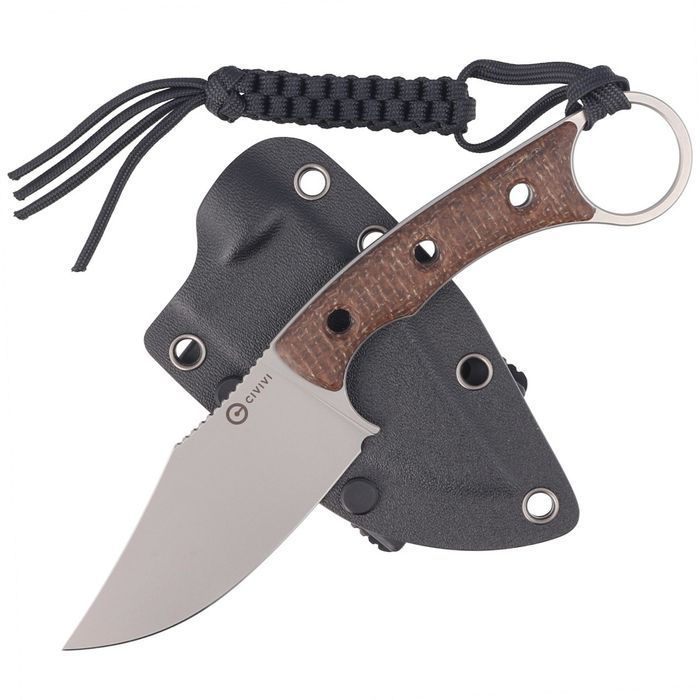 Nóż Civivi Midwatch Brown Burlap Micarta, Silver Bead Blasted N690