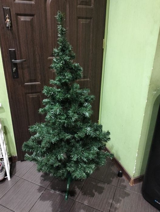 Choinka czubek składany 150 cm stojak
