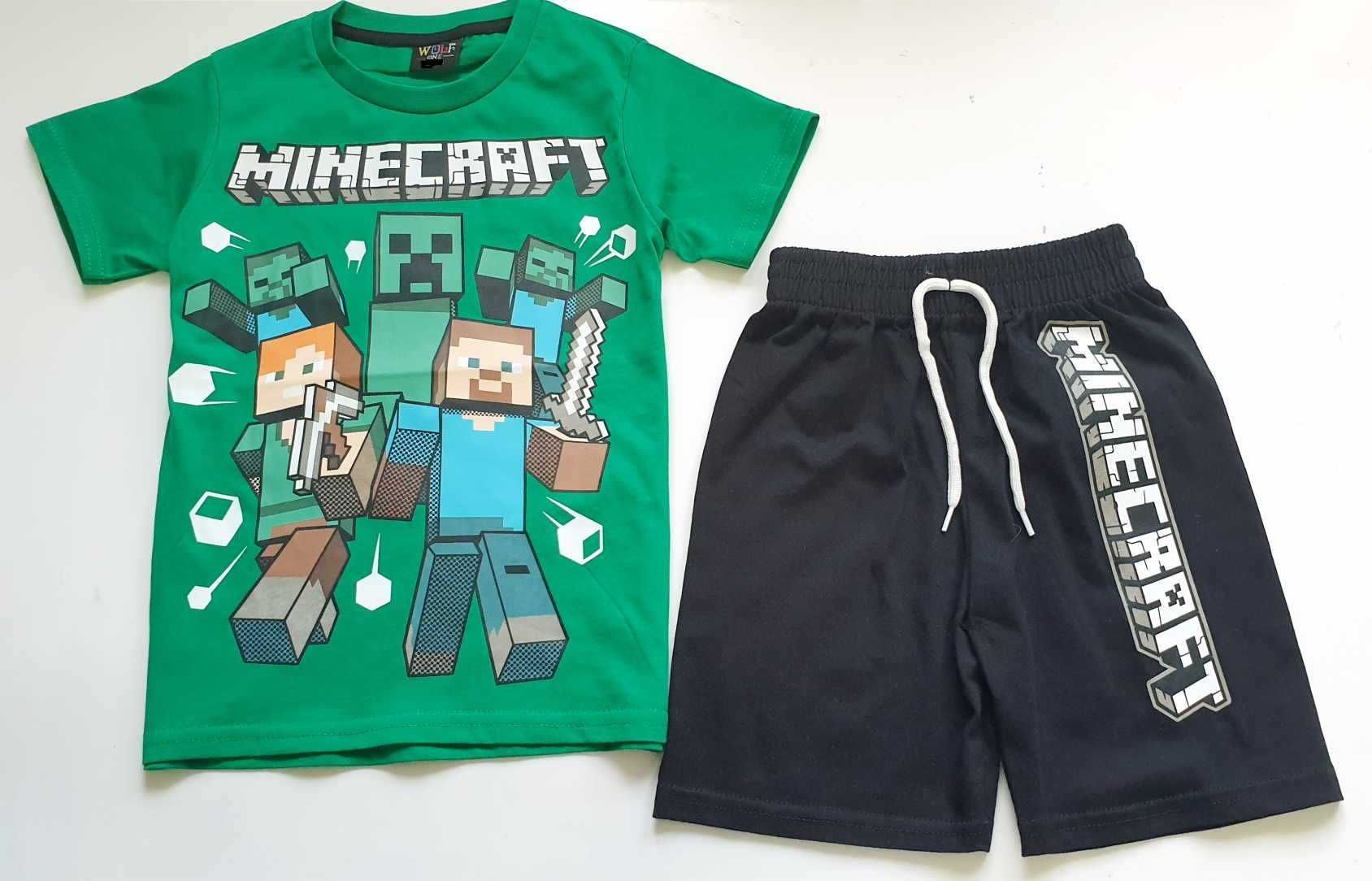 Minecraft nowy komplet chłopięcy 128 cm świetna bawełna