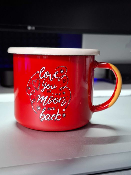 Zestaw 2 kubków emaliowanych dla pary idealny prezent - Kubki na kawę