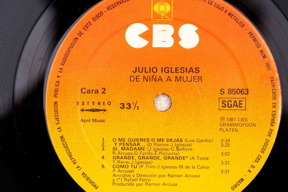 LP disco de vinil, Julio Iglesias, de niña a mujer