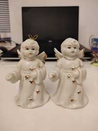 Dwa stare aniołki porcelanowe