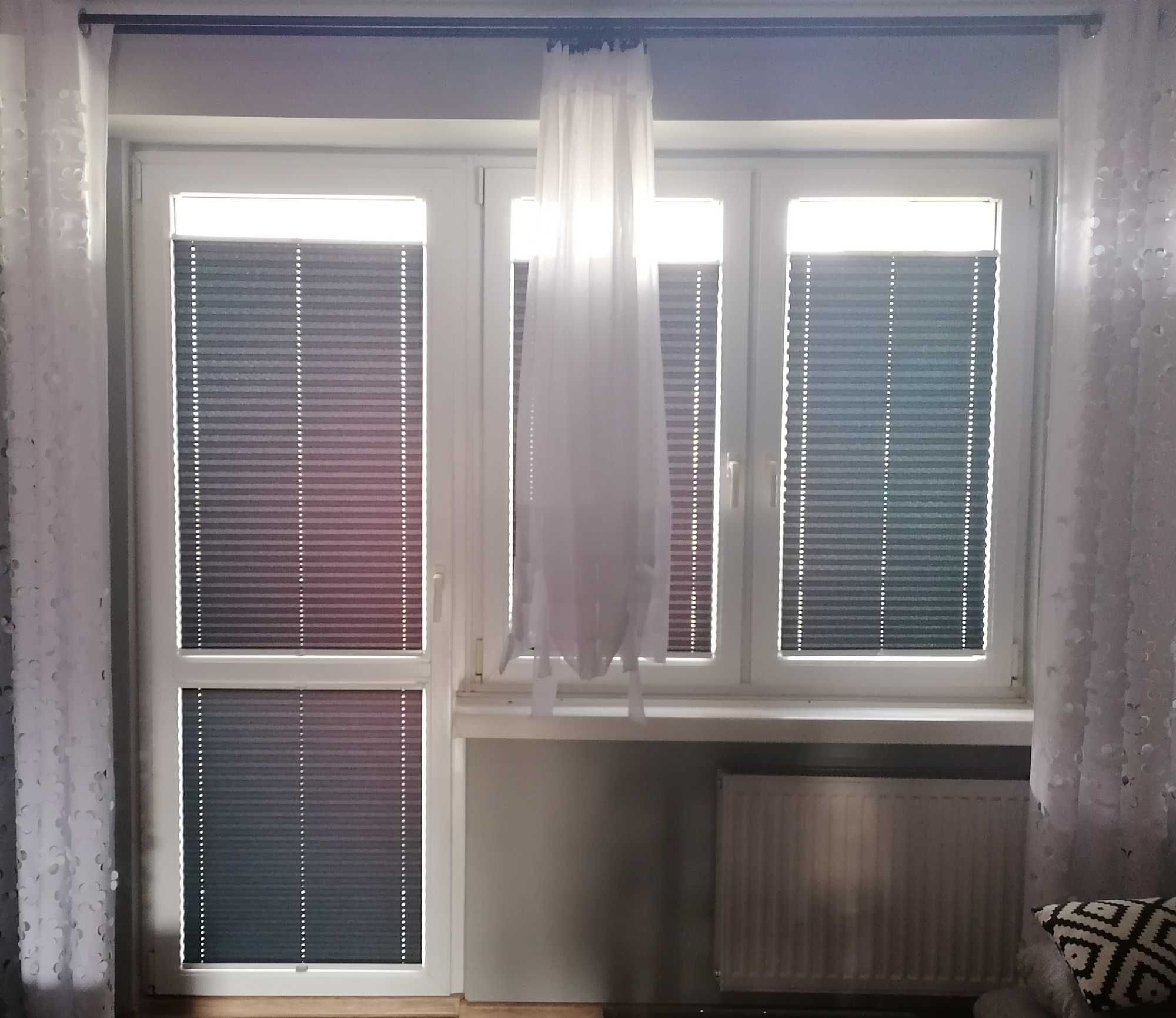 Rolety Plisowane Plisy Komplet Balkon 64x119 i 78 Okna 53x119 (+5cm)