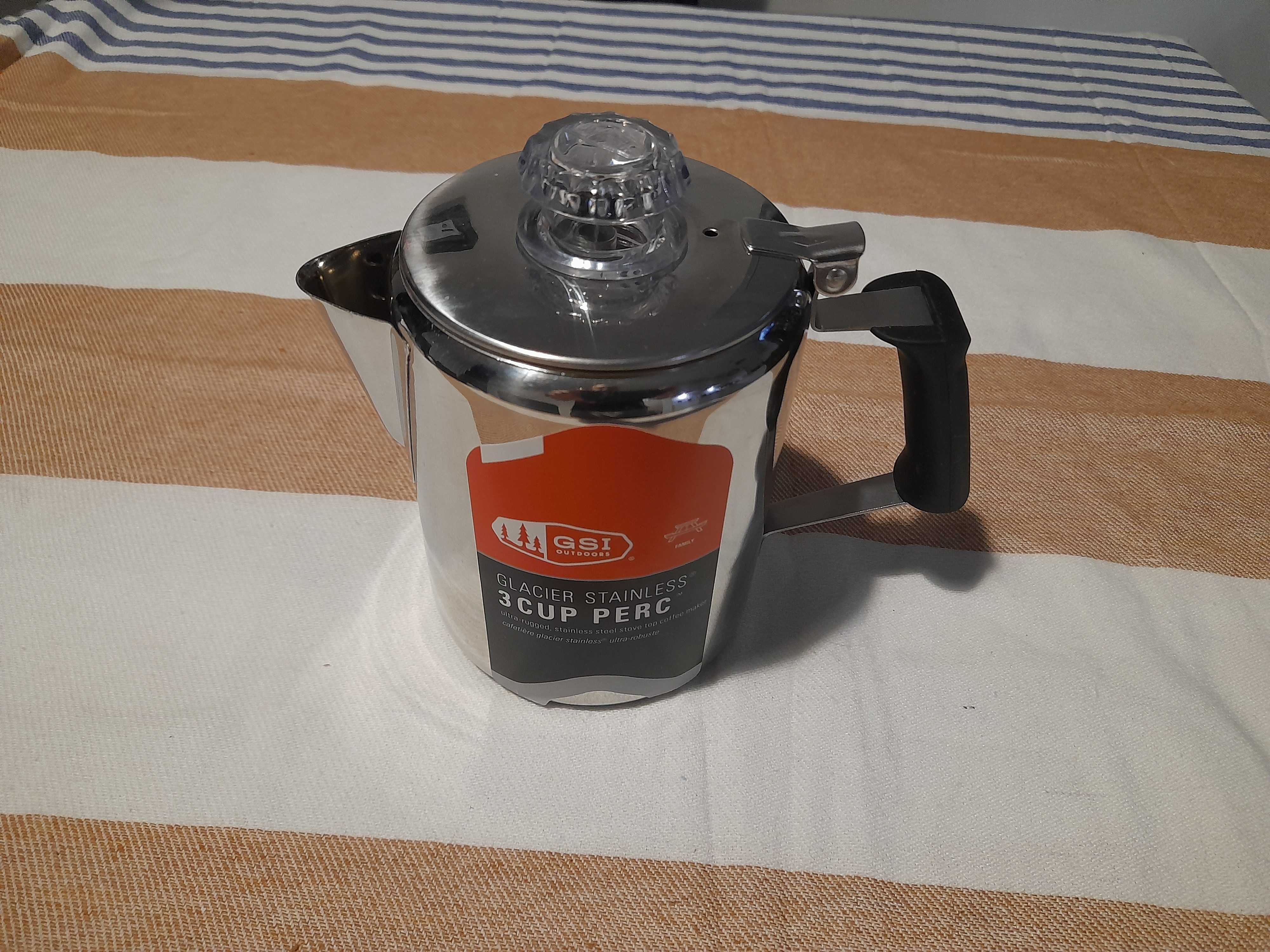 Kawiarka zaparzacz do kawy GSI GLACIER STAINLESS 3 CUP PERC
