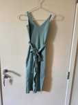 Vestido justo verde-oliva com cinto, tamanho único (S/M/L)