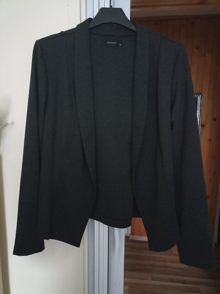 Żakiet bez zapięcia Reserved xl ciemno szary