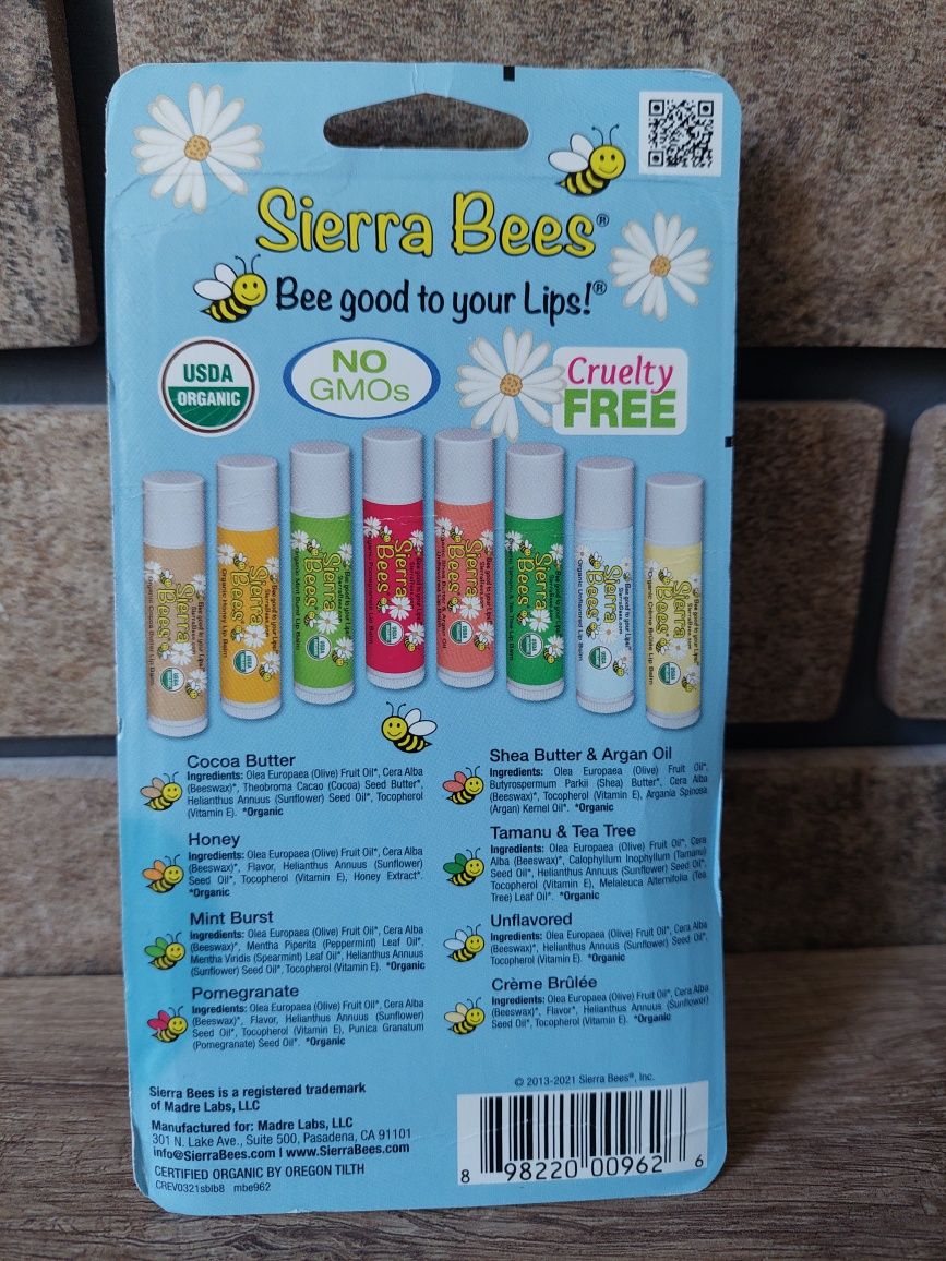 Органічні бальзами для губ Sierra Bees