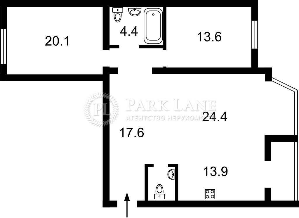 3-х кімнатна, 97м2, Здановської (Ломоносова) 54, метро, Голосіївський