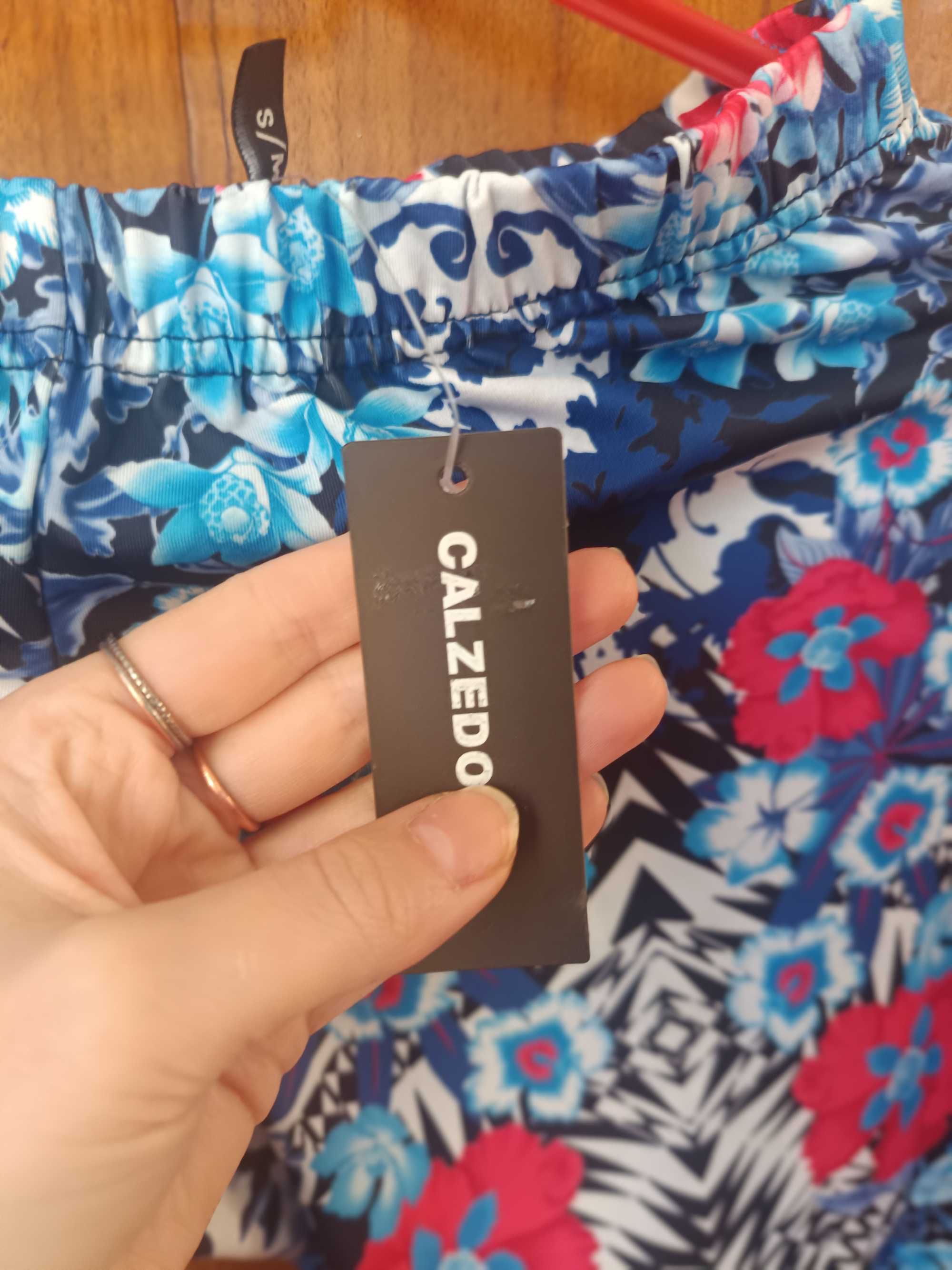 Piękne nowe legginsy Calzedonia S/M kwiaty