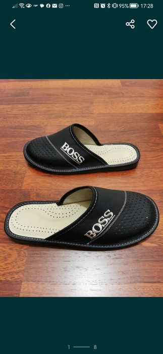 Skórzane Pantofle Męskie Boss