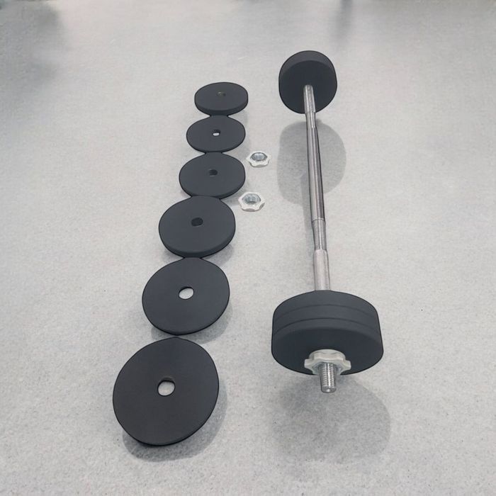 Гантелі з порошковою покраскою 2×20 кг + з'єднувач для штанги