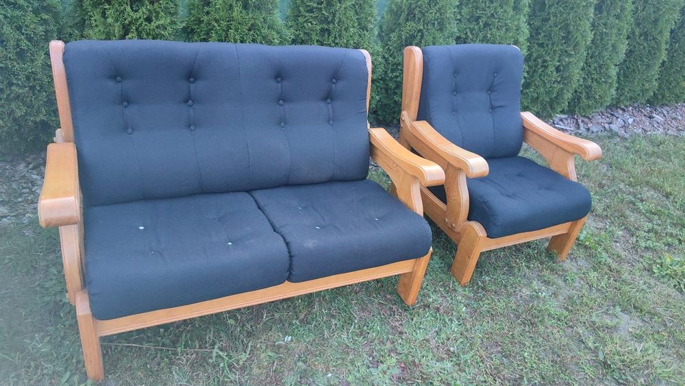 Komplet wypoczynkowy dębowy