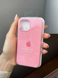 Case iPhone 13 mini etui silikonowe nowe logo apple pink