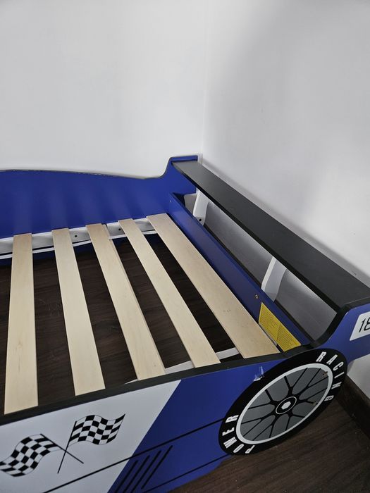 Cama carro de corrida para crianças 90x200 cm Azul