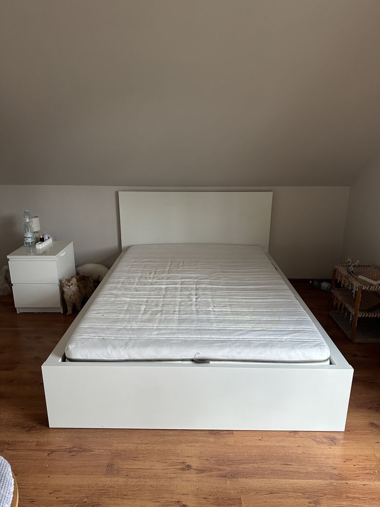 Łóżko Malm 140 cm IKEA z szufaldami