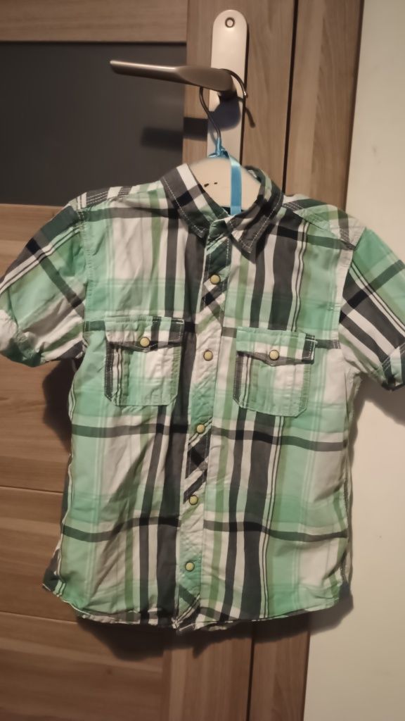 Koszula z krótkim rękawem w kratkę h&m 140