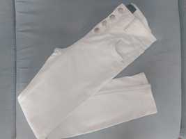 Białe spodnie z wysokim stanem Mohito