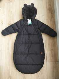 Macacão bebé 2-6M almofadado comprido de inverno impermeável preto H&M