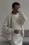 Madmext Os Sweter Kremowy Oversize H17713