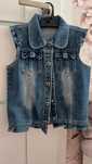 CARRY Kamizelka bezrękawnik jeansowy 134