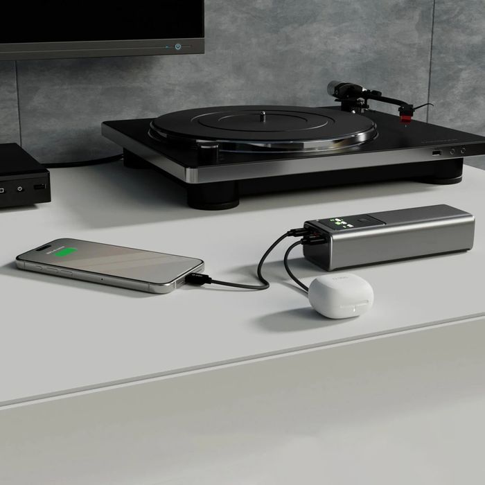 Powerbank SBS 20000mAh PD 100W z wyświetlaczem LCD - szary