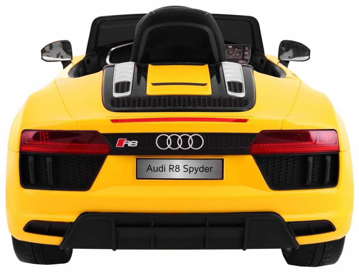 Audi R8 Spyder na akumulator Żółty samochód elektryczny dla dzieci